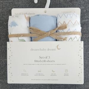NWT Dream Baby Dream Set Of 3 Fitted Crib/Toddler Sheets